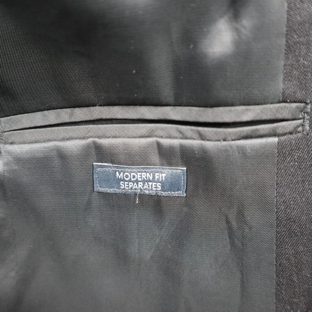 Pronto Uomo Blazer Mens 48 Short Platinum Modern Fit Charcoal Wool Solid Jacket